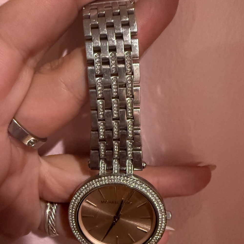 Michael Kors Two-Tone Silver and Rose Gold Watch - Picture 3 of 7